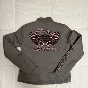 Harley-Davidson Charcoal Jacket with Pink Accents